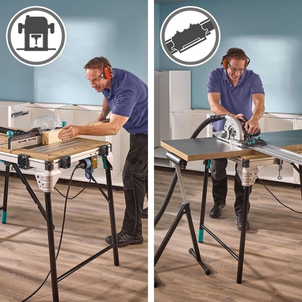 Fleksibelt Multifunktionelt Arbejdsbord til Maskine - wolfcraft - Master Cut 2600 - Højdejusterbart - 6918000