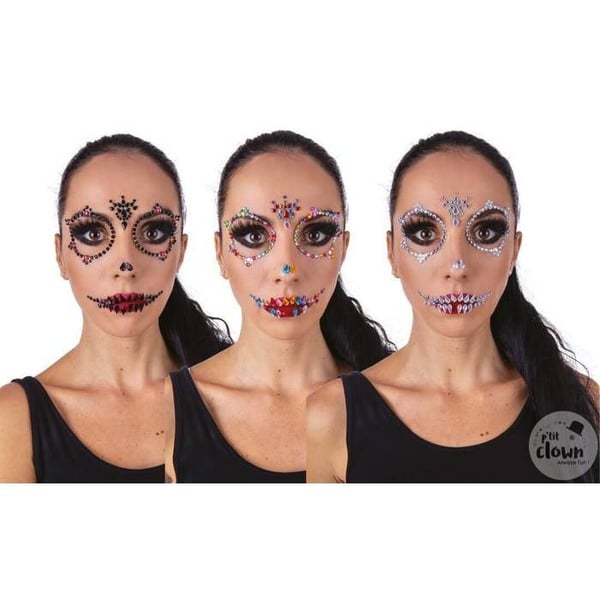 Strass Klistermärke Halloween - LITEN CLOWN - Slumptal - Flerfärgad - Barn - Unisex