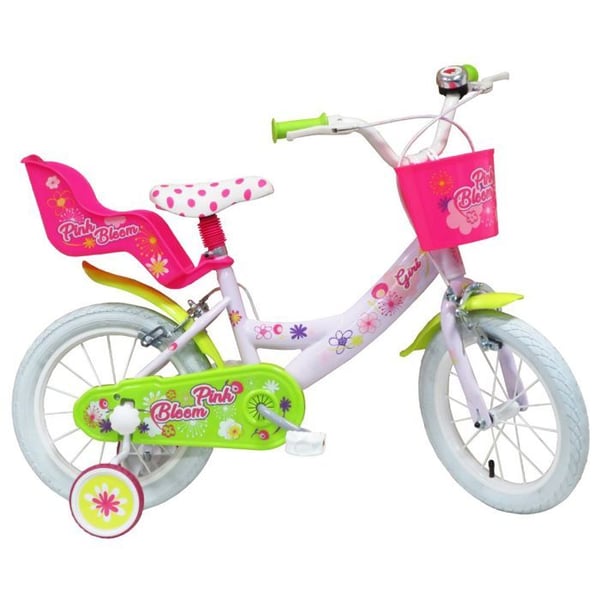 Cykel för tjejer Pink Bloom 14 tum