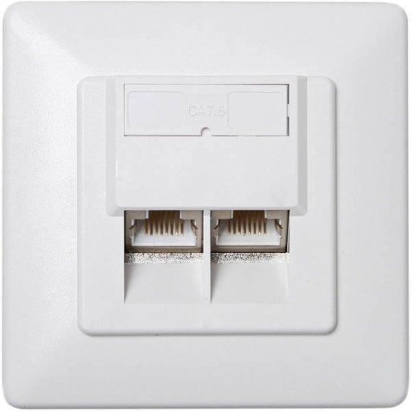 Uttag CAT6 - DATACOM - 2x RJ45 - Skärmad - Infälld - Klipp LSA