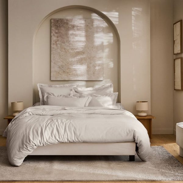 Duvetöverdrag "Prestige" 100% Satin av kammad bomull 120 trådar/cm² Ren bomull - Prestige Sand - Duvetöverdrag 240 x 220 cm