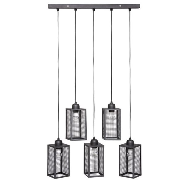 New York taklampa "Hune" i loftstil svart metall Atmosphera