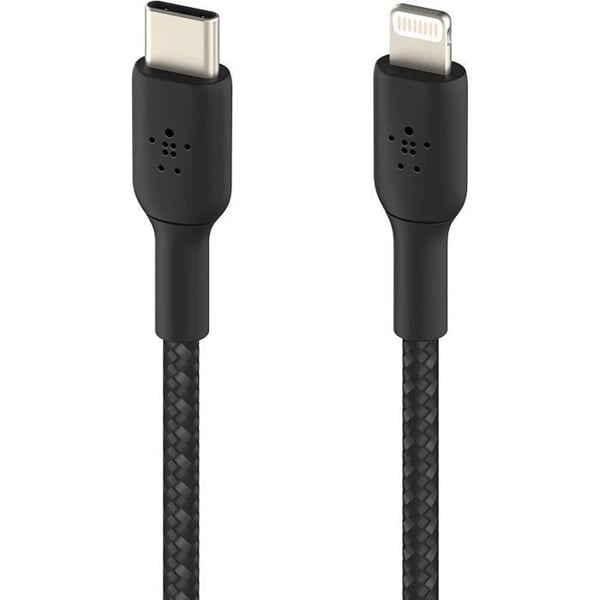 BELKIN - kabel - Flätad kabel Lght USBC 2M svart