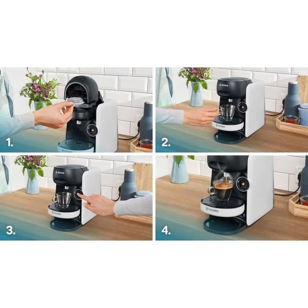 Multidrycksmaskin - BOSCH - TASSIMO - T16 Finesse vit - 1400 W