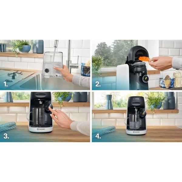 Multidrycksmaskin - BOSCH - TASSIMO - T16 Finesse vit - 1400 W
