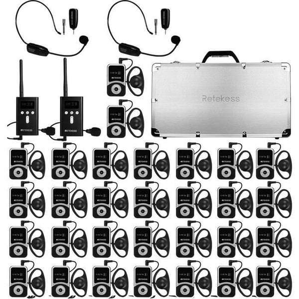 Retekess T130 Tourist Guide System, med laddning 32 platser, NOMAD BÄRBAR MOBIL BLUETOOTH-HÖGTALARE