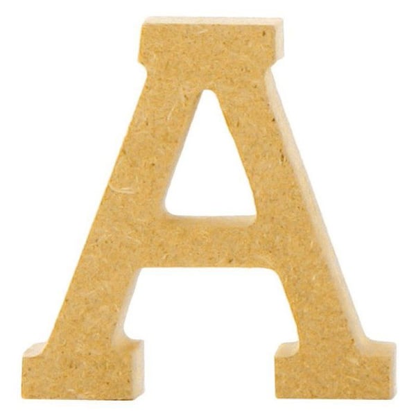 MégaCréa DIY - Bokstav i MDF-trä 5 x 1,2 cm Alfabet bokstav A