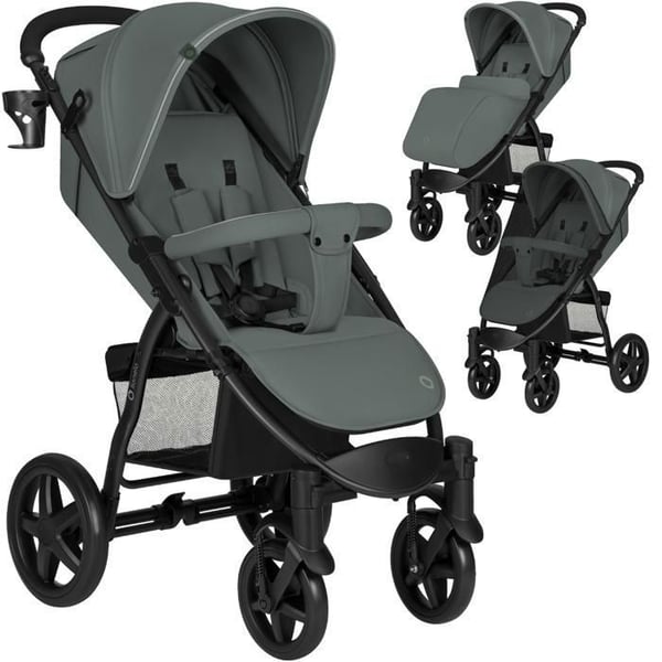 LIONELO Annet Plus Terrängvagn - Stora hjul - Upp till 22 kg - Stötdämpare - Tillbehör - Grön