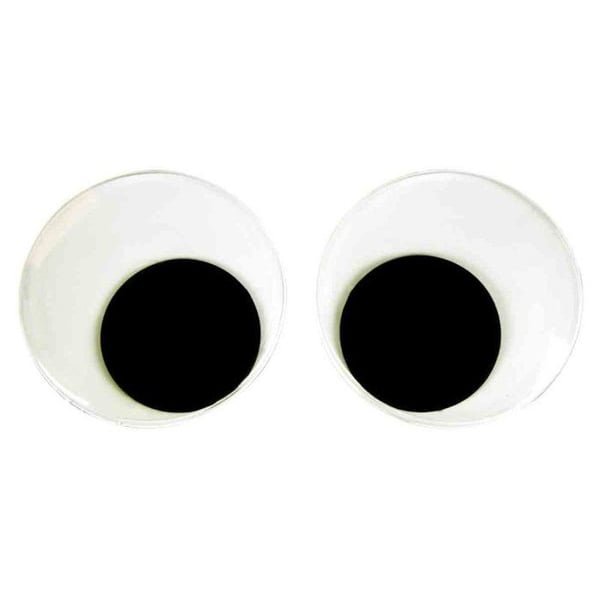 MégaCréa DIY - Mycket stora svarta och vita rörliga ögon 10 cm 2 stycken