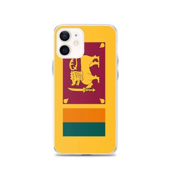 Telefonfodral – Sri Lankas flagga – Kompatibel med iPhone 12 – Mjuk skydd – Slitstark och stötresistent - Silikon - Pixelforma