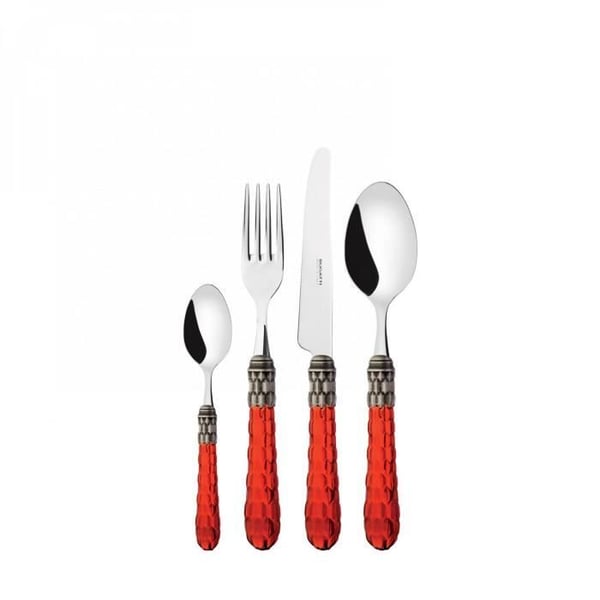 Bestick - Kristall - Antik - Rostfritt stål 18/10 - 24 delar - Silverfärgad, Transparent