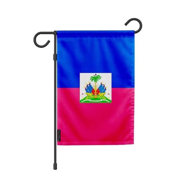 Trädgårdsflagga från Haiti – 32 x 47,5 cm – Hållbar polyester – Horisontellt format – Ute – Pixelforma