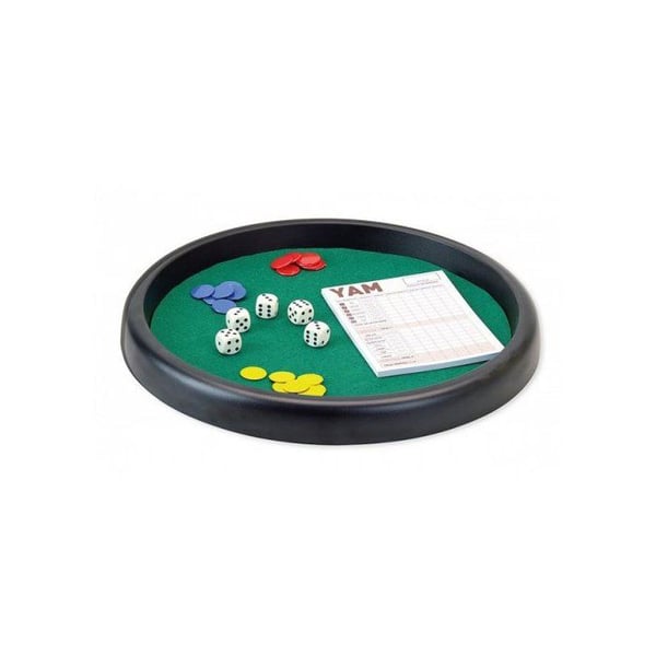 Rund bana 31 cm grön och tillbehör Multi Spel (Yam-block, 21 spelmarker, 5 tärningar) - Sällskapsspel 421 - Rund bana 31 cm grön och tillbehör Multi Spel (Yam-block, 21 spelmarker, 5 tärningar) - Sällskapsspel 421 -