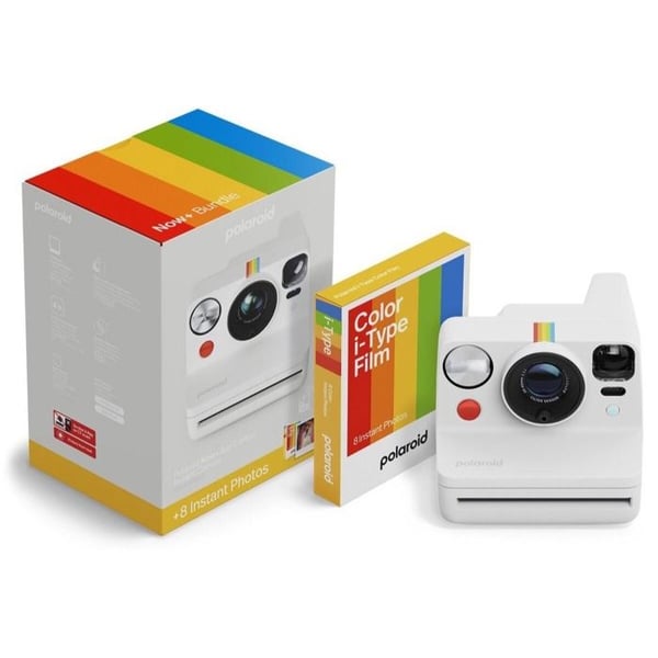 Polaroid Now+ Generation 3 Sofotografiapparat + Film paket (8 bilder) - Vit