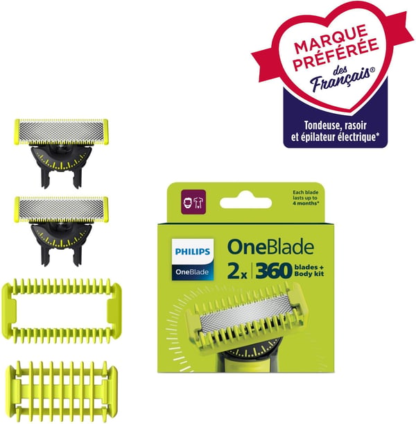 Byte fjädrar - PHILIPS - OneBlade QP624/50 - Rostfritt stål - 2 fjädrar - Hudskydd