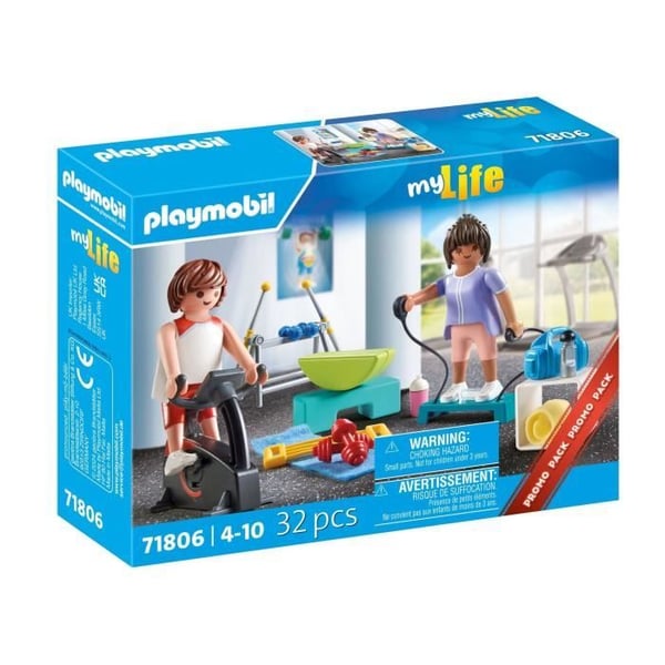 PLAYMOBIL 71806 Idrottare och träningsutrustning, cykel och hantlar, Mitt liv, 32 delar, Från 4 år
