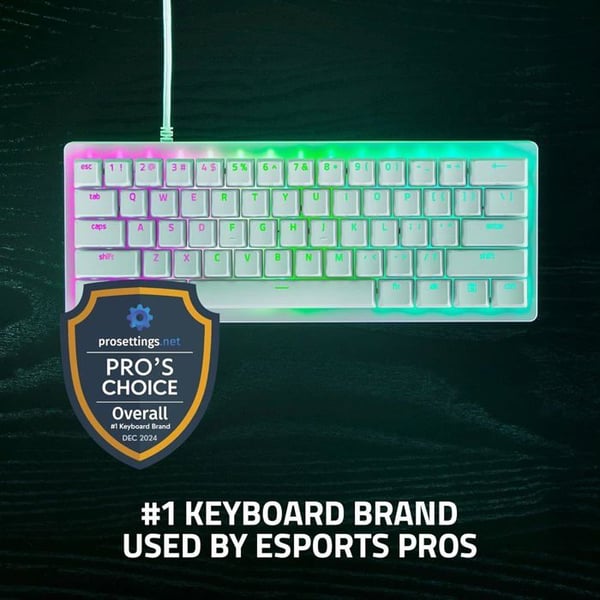 Gaming Tastatur - RAZER - Huntsman V3 Pro Mini - Optisk 60% - Analoge Switches - Hvid