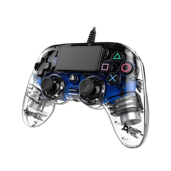 Manette trådad Compact Controller Nacon transparent blå för PS4 kompatibel med PC