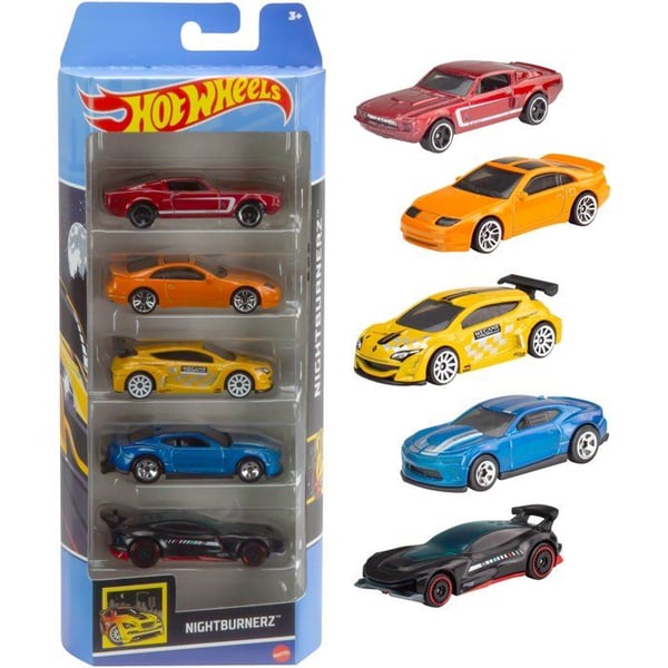 Box med 5 Hot Wheels-bilar - Slumpmässig modell - 400+ modeller - 15 teman 1806