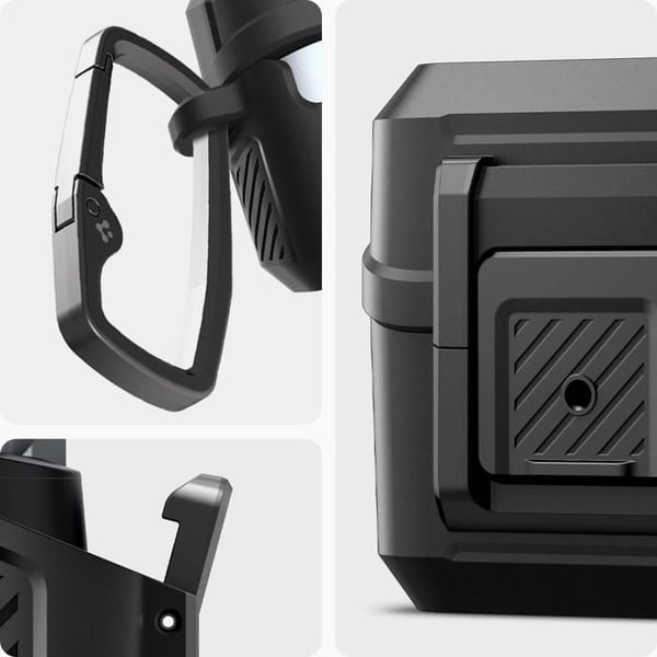 Spigen - ACS08332 - Lock Fit Cover Kompatibel med Samsung Galaxy Buds 3 Pro/Galaxy Buds 3 - Mat Sort