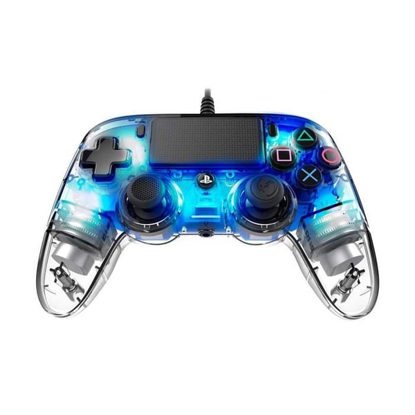 Manette trådad Compact Controller Nacon transparent blå för PS4 kompatibel med PC