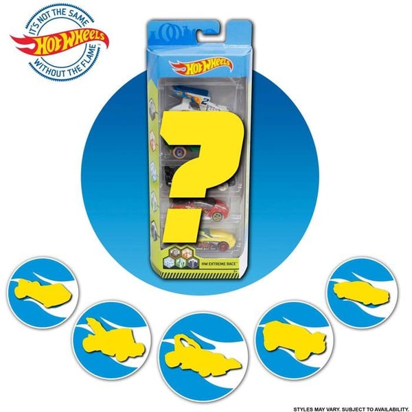 Box med 5 Hot Wheels-bilar - Slumpmässig modell - 400+ modeller - 15 teman 1806