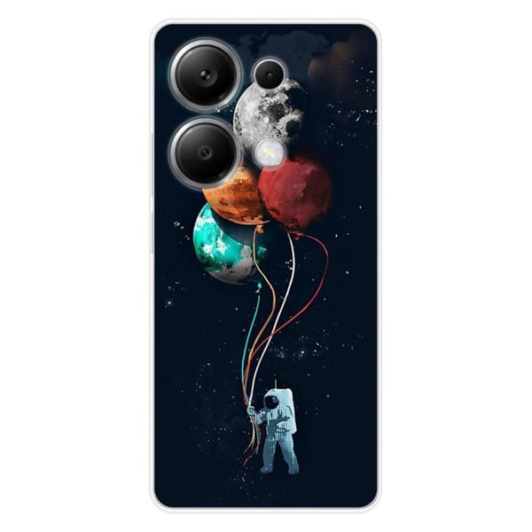 Tryckt silikonfodral kompatibelt med Xiaomi Redmi Note 13 Pro 4G Balloon Cosmonaut