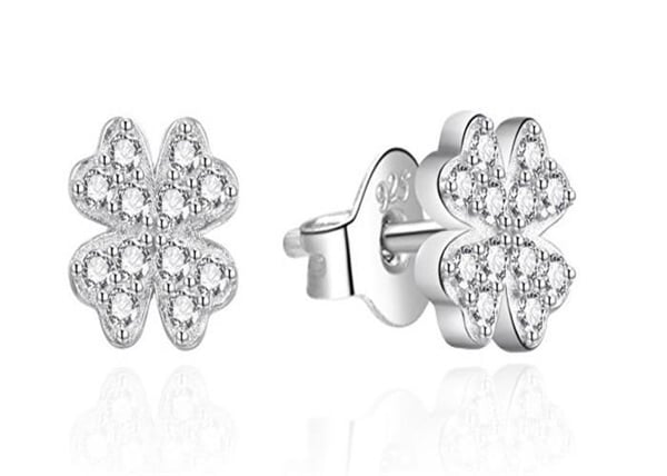Örhängen - AGATO - Fyrklöver - Silver 925 - Zirkon - Dam