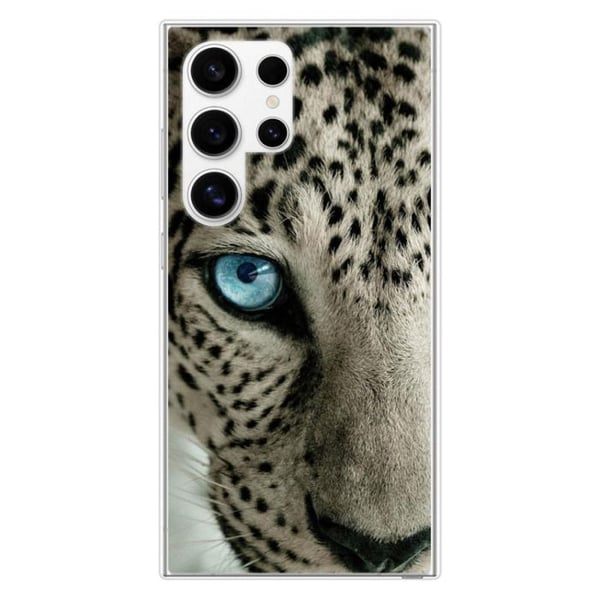 Siliconeöverdrag med förstärkt tryck, kompatibel med Samsung Galaxy S24 Ultra, Leopardöga