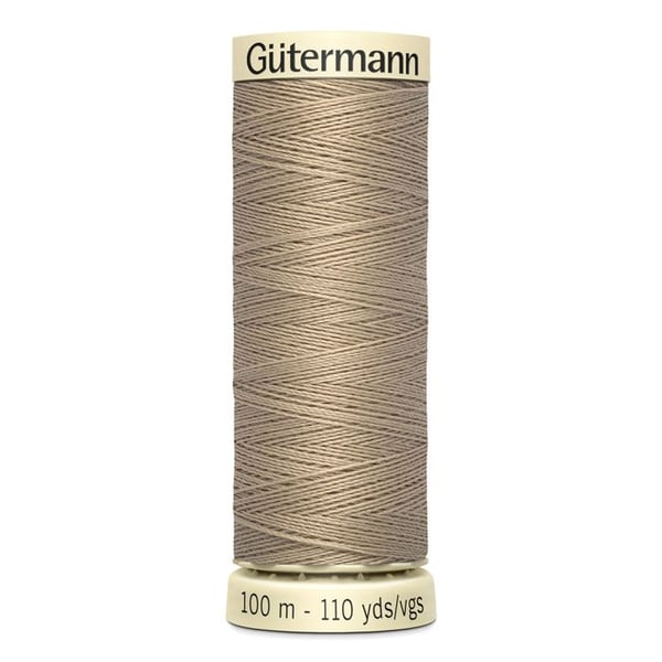 Förpackning med 5 spolar 100m Tråd 100% polyester Gutermann Ref 788988 - Att 464 - chamois