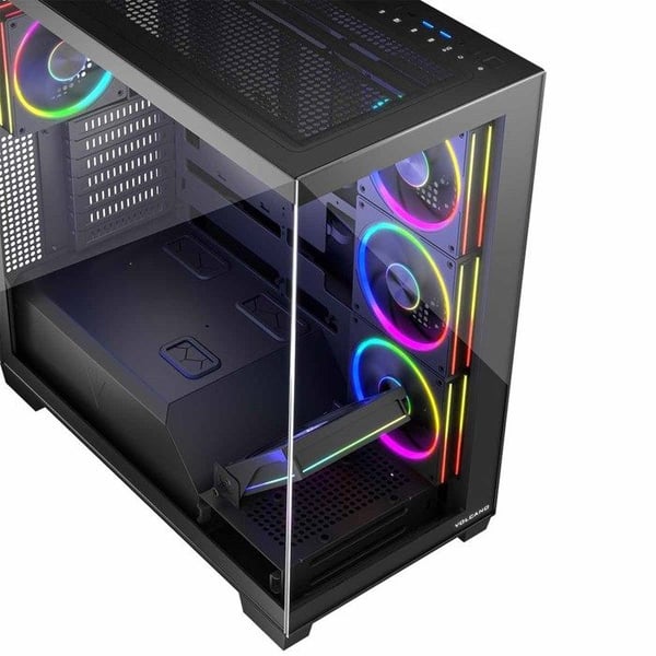 PC-chassi - MODECOM - Volcano Stellar 5F - Härdat glas - 5 ARGB-fläktar - USB-C