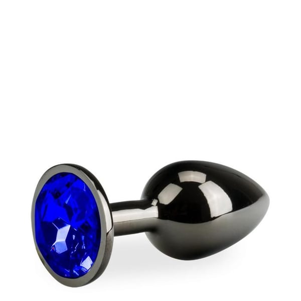 Plugg i metall för anal användning rosebud i gun metal, storlek S 50g - Saphir