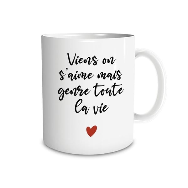 Tasse kom och vi älskar varandra men typ hela livet Mug gåva kärlek