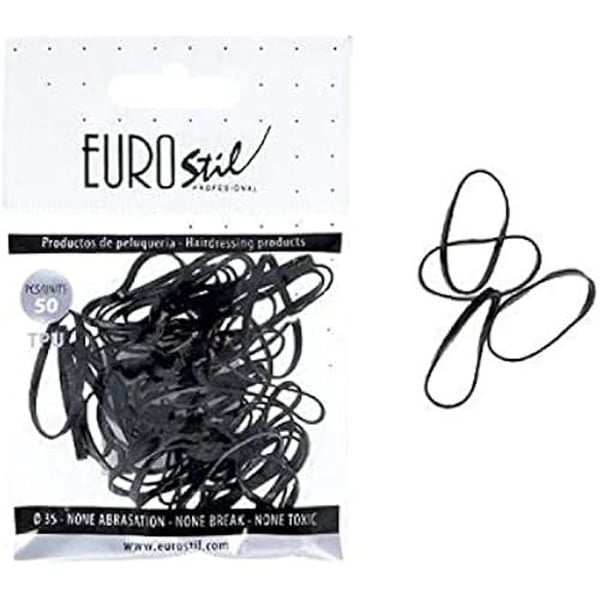 Hårgummi - EUROSTIL - Cabello - Svarta - 5 stycken - Unisex vuxen