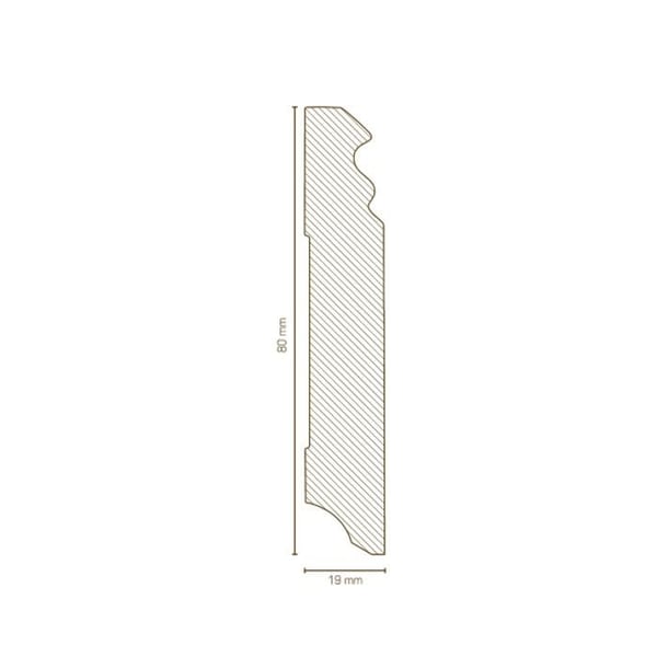 PROVISTON Formgjuten sockel 19 x 80 x 2500 mm Svartbelagd MDF 62,5 meter | 25 stycken