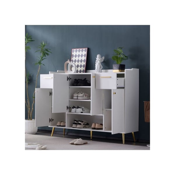 Skoskab - MUVOE - 2 skuffer - 4 døre - Hvid - Moderne design