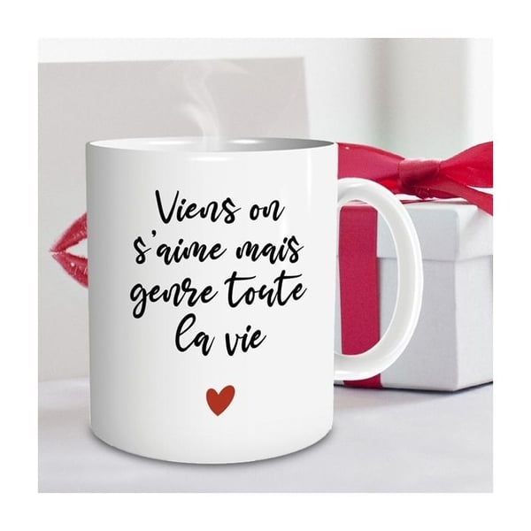 Tasse kom och vi älskar varandra men typ hela livet Mug gåva kärlek