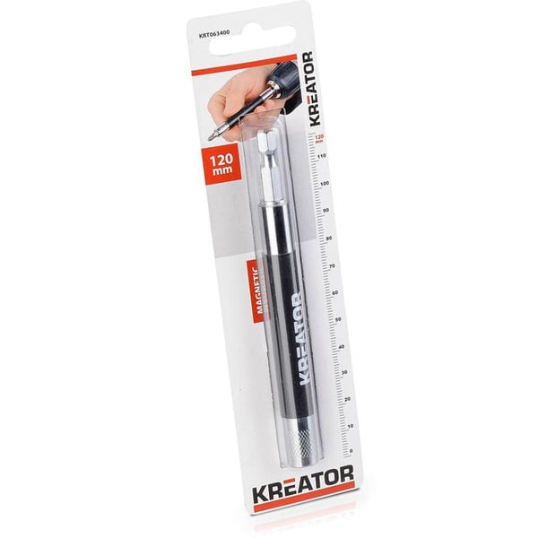 Magnetisk bitshållare - KREATOR - 120 mm - Kraftfull magnet - Hexagonal - Svart