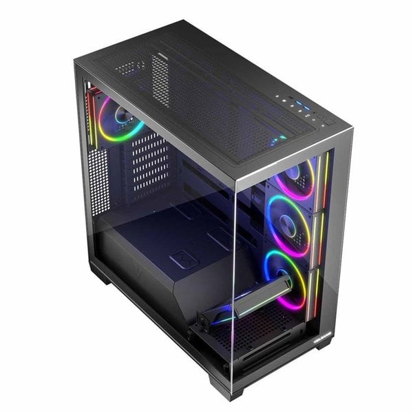 PC-chassi - MODECOM - Volcano Stellar 5F - Härdat glas - 5 ARGB-fläktar - USB-C