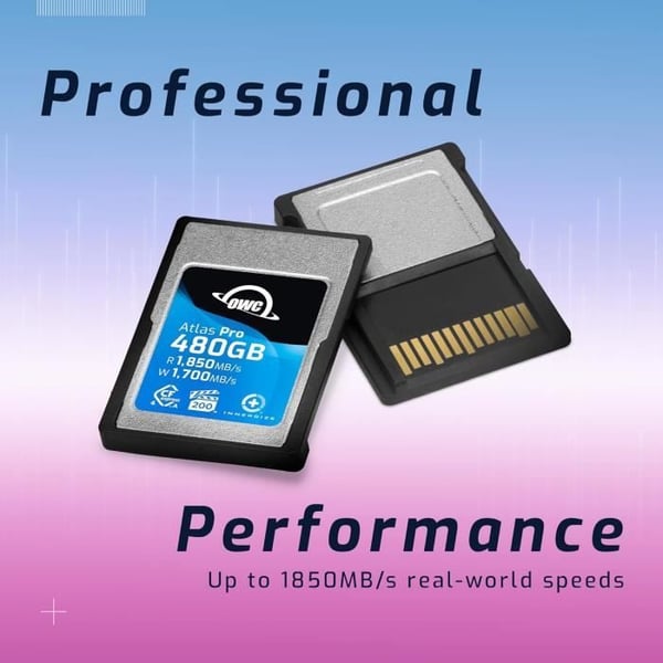 CFexpress Typ A minneskort - OWC - Atlas Pro - 480 GB - 1850 MB/s läsning - 1700 MB/s skrivning