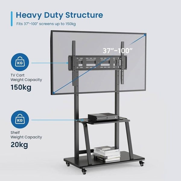 Stöd TV - EWENT - EW1544 - 150 kg - 100 tum - Flerfärgad metall
