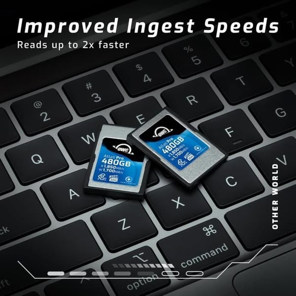 CFexpress Typ A minneskort - OWC - Atlas Pro - 480 GB - 1850 MB/s läsning - 1700 MB/s skrivning