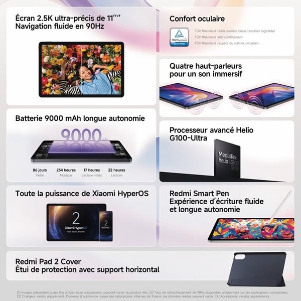 Platta - XIAOMI - Redmi Pad 2 - Skärm 11'' 2,5K - 4 GB RAM - 128 GB Minne