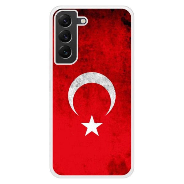 Silikonförstärkt skal med tryck kompatibelt med Samsung Galaxy S22 Plus Turkiets flagga