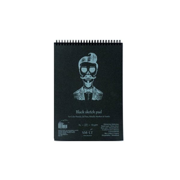 SM-LT Spiralblock - Rita - Svart - A5 - 20 ark - 165 gsm
