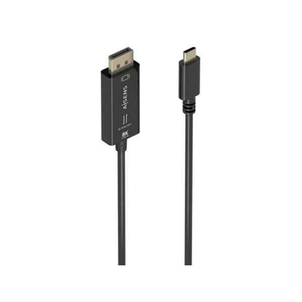 Kabel omvandlare Aisens A109-0879 USB-C till DisplayPort 8K@60Hz Bi-Direktionell Svart 1.8m