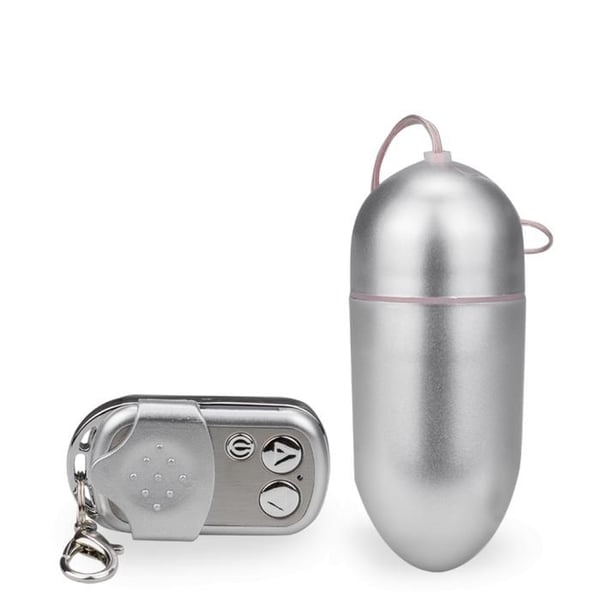 Fjärrstyrd XL vibrerande ägg - Duvibrerare för par - Silver