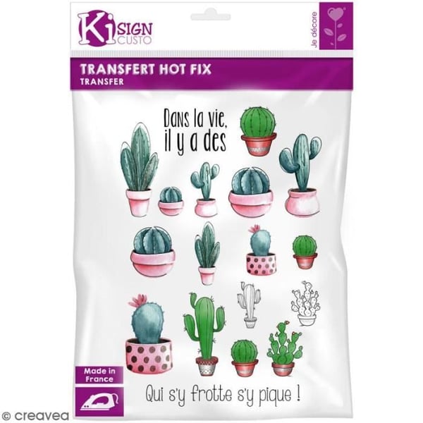 Termotransfer - KI-SIGN - Hot fix Kaktus - Grön - 29,7x21 cm - Lätt att applicera