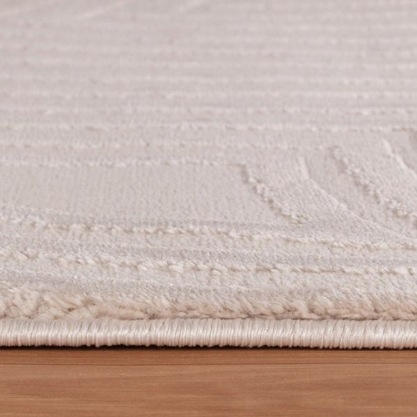 Vardagsrumsmatta - AYYILDIZ - med vågiga reliefmönster - Beige - 200x290 cm - Polypropylen (PP) Heatset