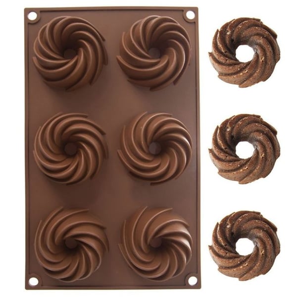 Siliconform för muffins - ORION - Brun - 28x17x3 cm - Non-stick - Tål temperaturer från -40°C till +220°C